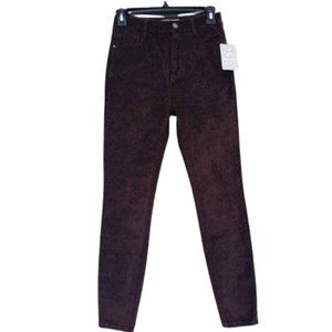 Free People 25 Skinny Leg Cocoa Cotton Thick Velvety Cotton Pants MSRP$78